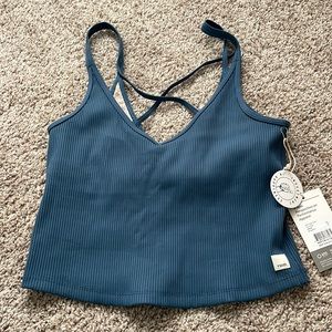 Brand new! Vuori Pool blue rib crop tank